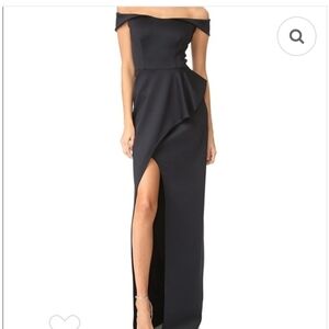 Black Halo Strapless Black Gown